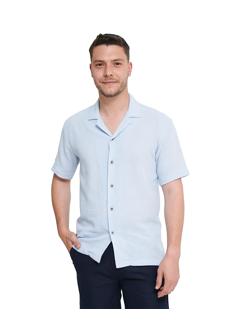 Chemise à manches courtes avec lin